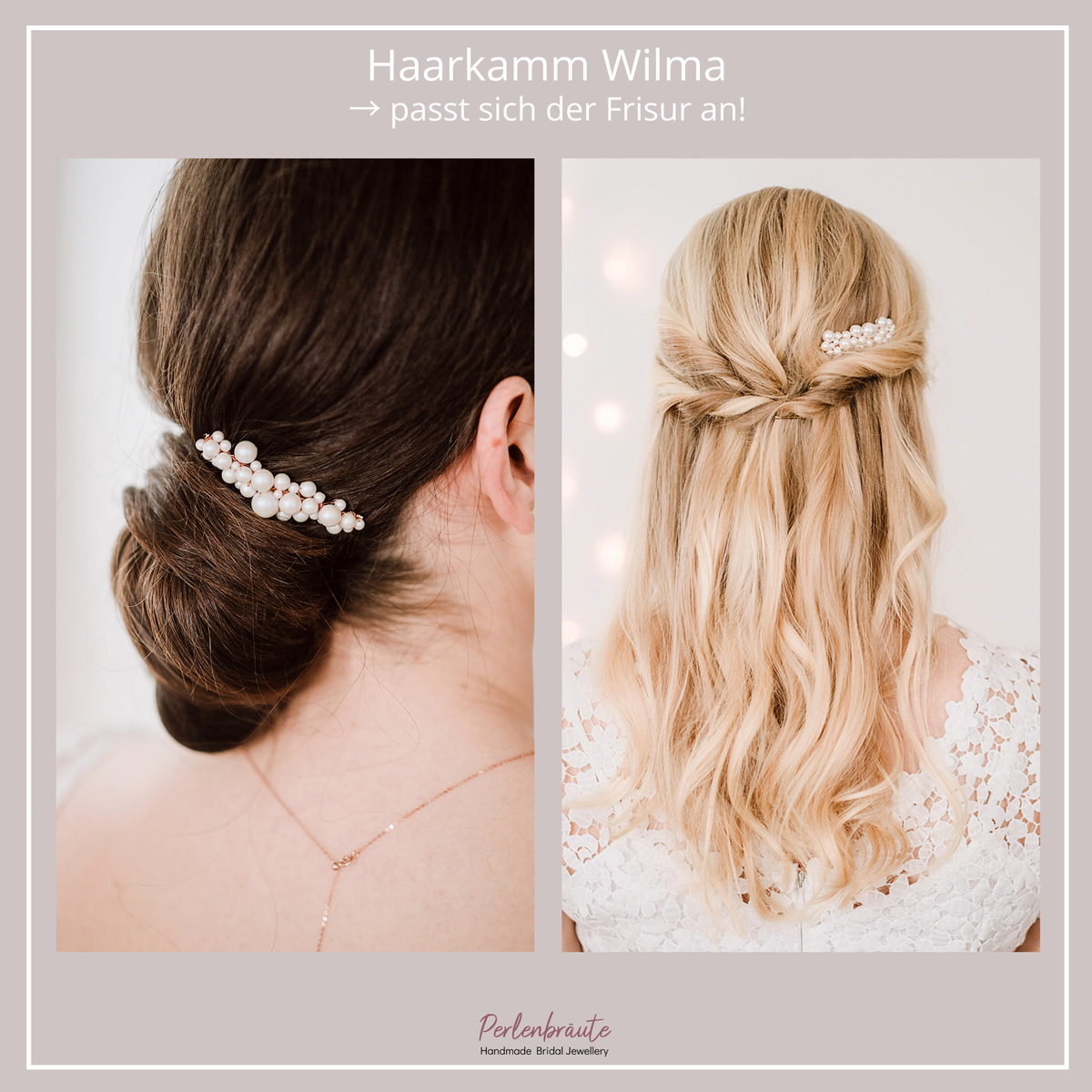 Wilma | Hochzeit Haarkamm mit Perlen