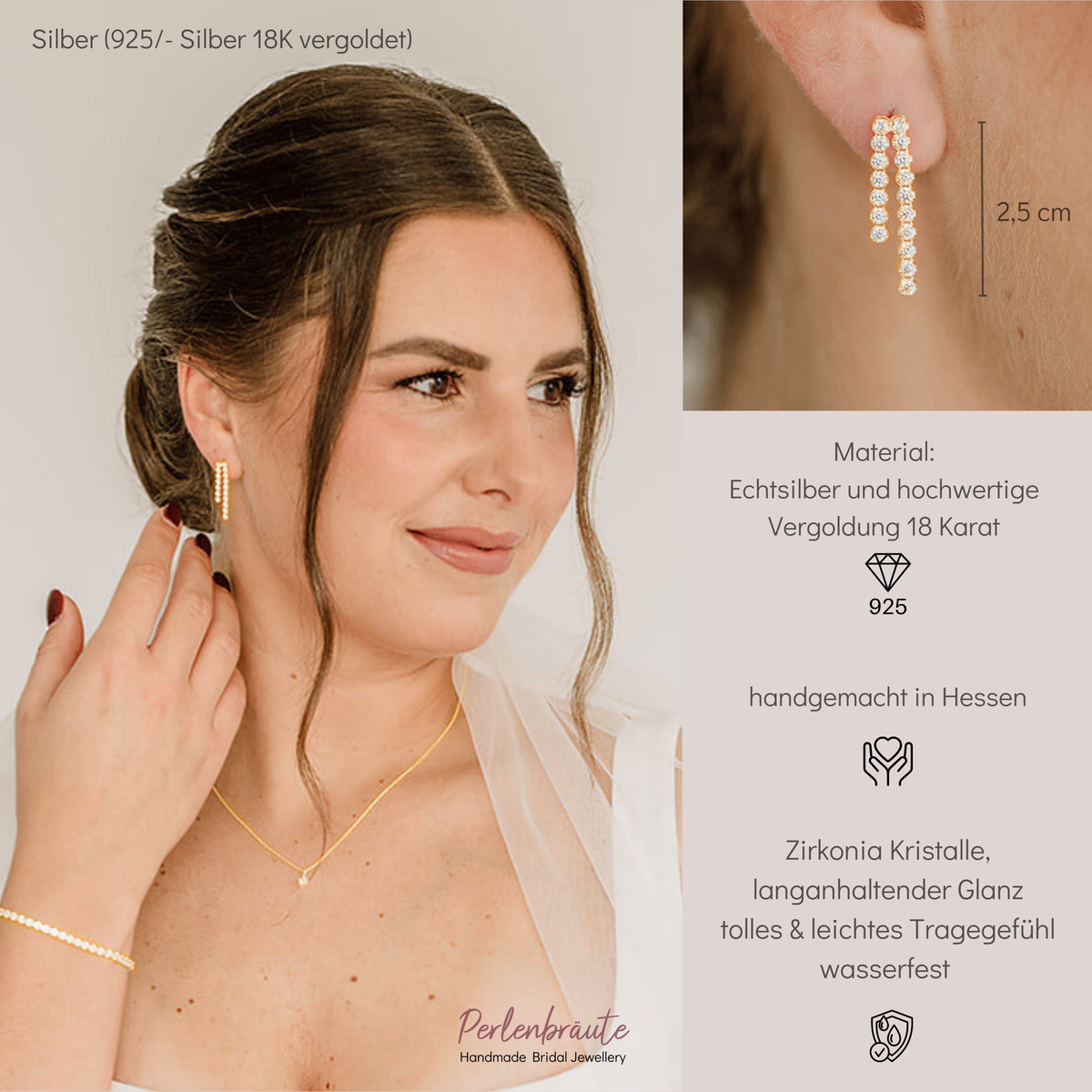 Sanna | Braut Ohrringe mit Zirkonia