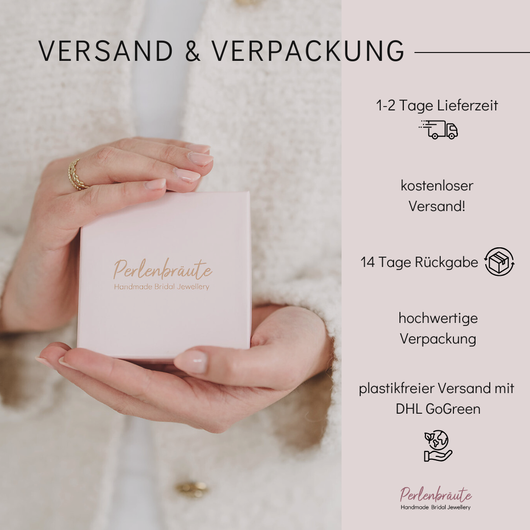 Joy | Braut Ohrringe mit echten Perlen