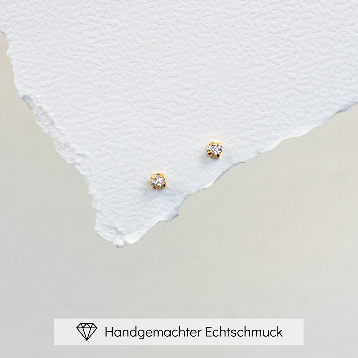 Brautohrstecker Sanna aus 925 Sterlingsilber 18K vergoldet mit Zirkonia Kristall, handgefertigt